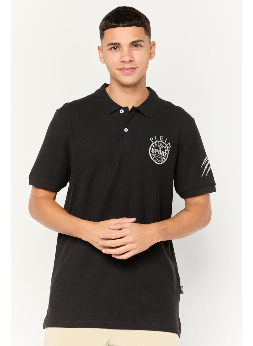 Men Sportswear Fit Short Sleeve Outdoor Polo, Black