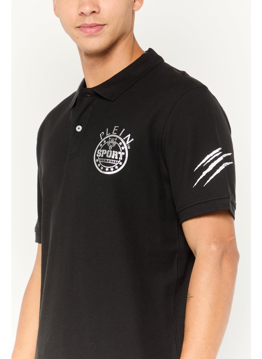 Men Sportswear Fit Short Sleeve Outdoor Polo, Black