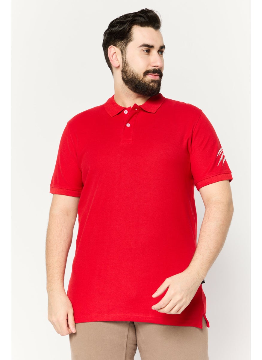 Men Sportswear Fit Short Sleeve Outdoor Polo, Red