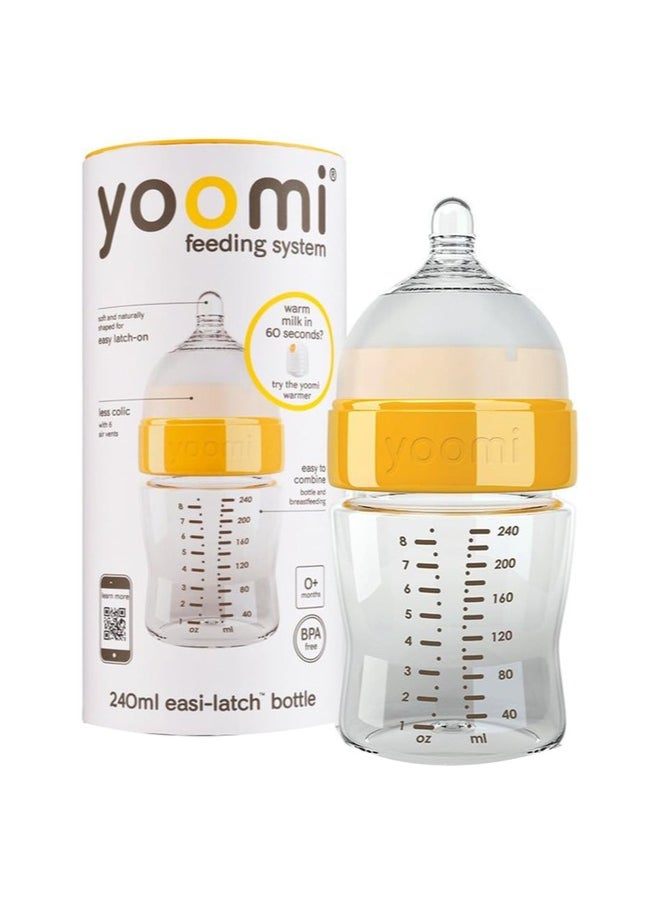 Yoomi Anti-Colic Baby Feeding Bottles – 240ml, BPA Free, Soft Teat, 6 Anti-Colic Vents, Wide Neck for Easy Filling & Cleaning, Spill-Free Cap, Ideal for Bottle & Breastfeeding Transition