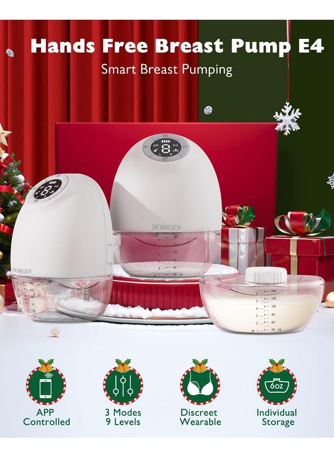 Wearable Breastfeeding Pump With App Control,Portable Breast Pump Hand Free Is Proper Christmas Gifts To New Moms,3Modes 9Levels Wireless Breast Pump Contain 15/17/21/25Mm Flange,Leak-Proof