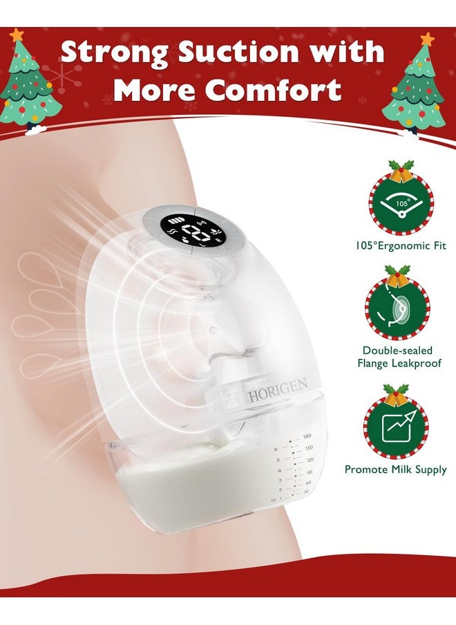 Wearable Breastfeeding Pump With App Control,Portable Breast Pump Hand Free Is Proper Christmas Gifts To New Moms,3Modes 9Levels Wireless Breast Pump Contain 15/17/21/25Mm Flange,Leak-Proof