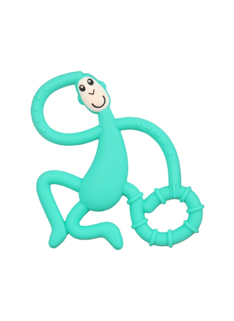 Dancing Monkey Silicone Teether, Easy Grip Teether, Sensory Toy for Babies and Toddlers BPA Free Teether, (Green)