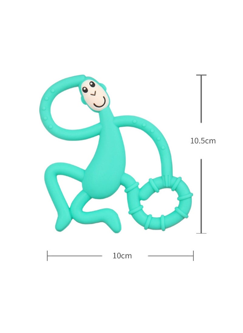 Dancing Monkey Silicone Teether, Easy Grip Teether, Sensory Toy for Babies and Toddlers BPA Free Teether, (Blue)