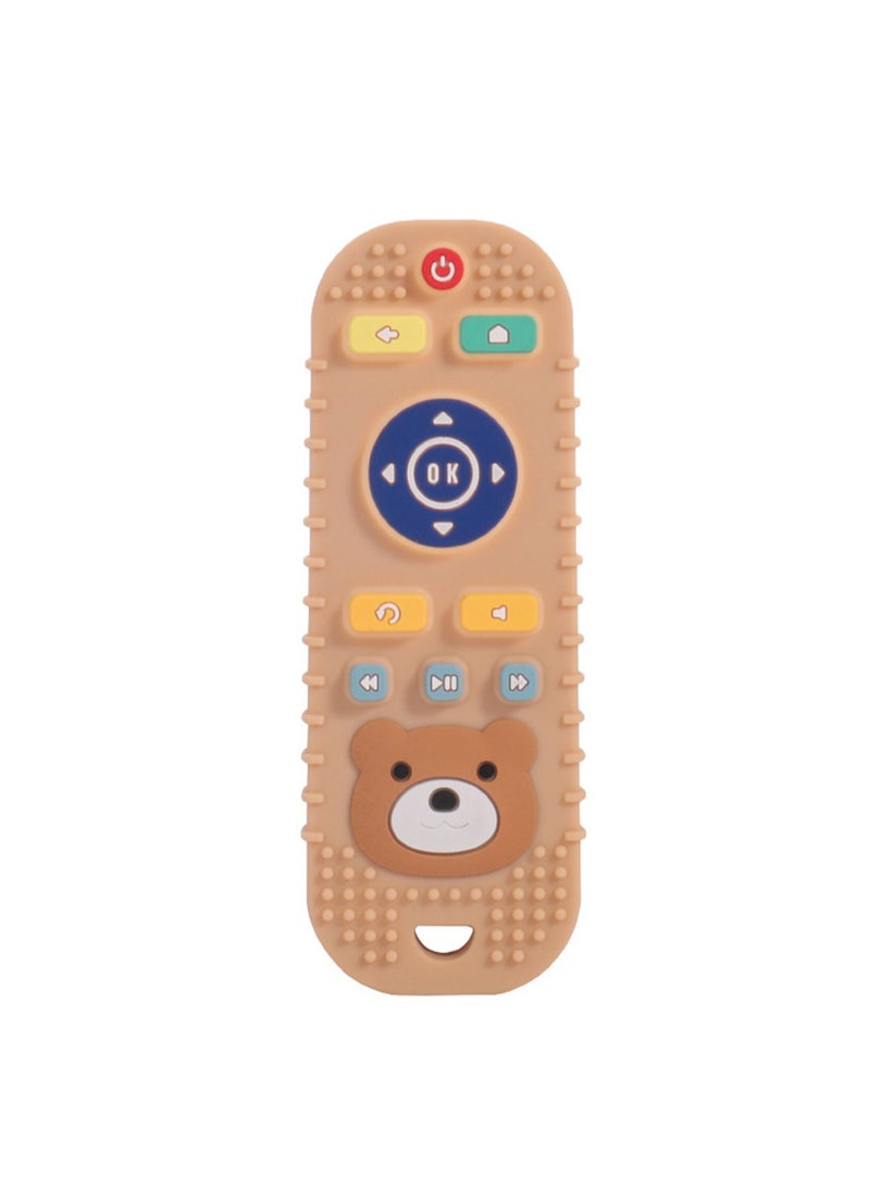 Food Grade Silicone Simulation Remote Control Teething Toys, Suitable for Toddlers, Babies, Boys, Girls, 6-12 Months Baby Remote Control Shape Teething Teething Gel Chew Toys (Coffee)