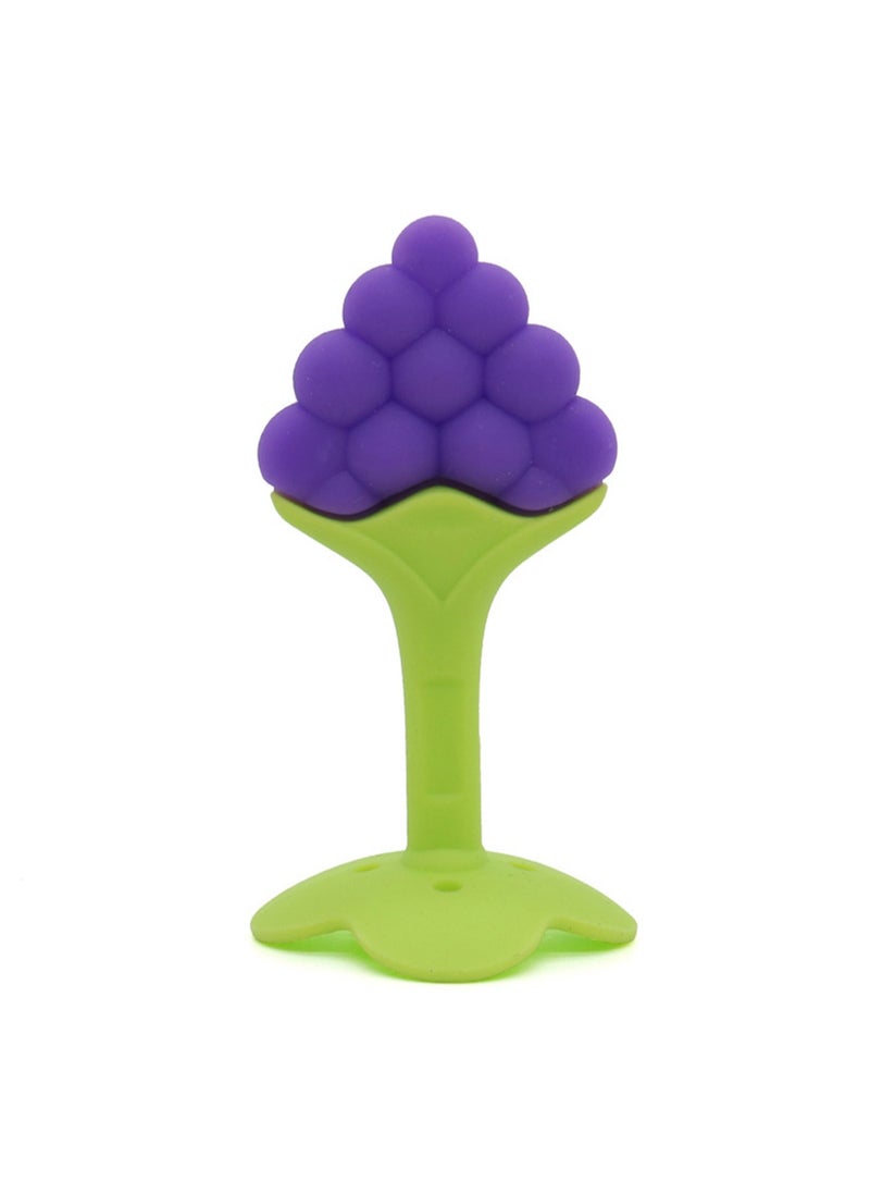 Food Grade Silicone Teething Sticks Fruit Teethers and Sensory Toys for Babies and Toddlers, Color BPA Free Teethers (Grape)