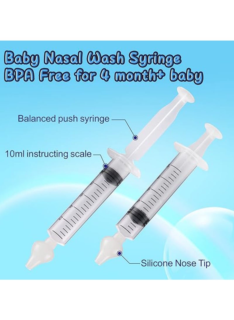 Baby Nasal Syringe (yellow)- 4 Pack - Safe Silicone Baby Nasal Aspirator Quick Syringe Nasal Cleaner Rinse Tool for Babies/Toddlers/Children