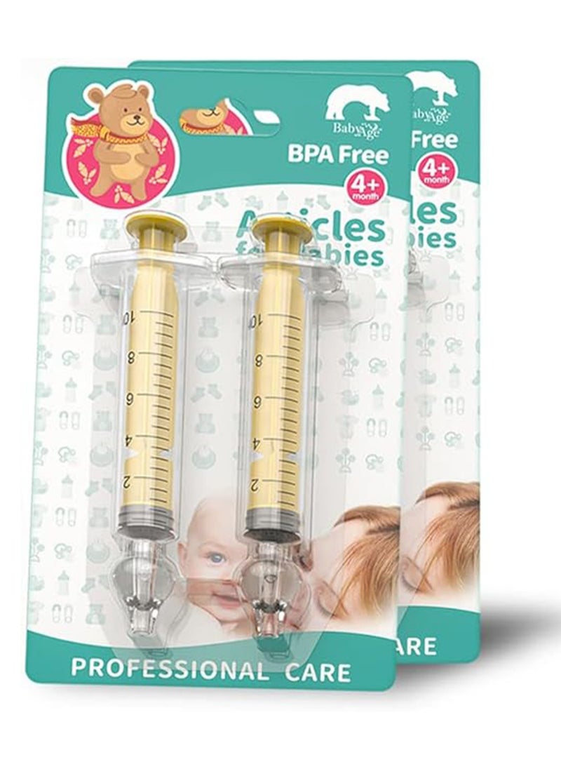 Baby Nasal Syringe (yellow)- 4 Pack - Safe Silicone Baby Nasal Aspirator Quick Syringe Nasal Cleaner Rinse Tool for Babies/Toddlers/Children