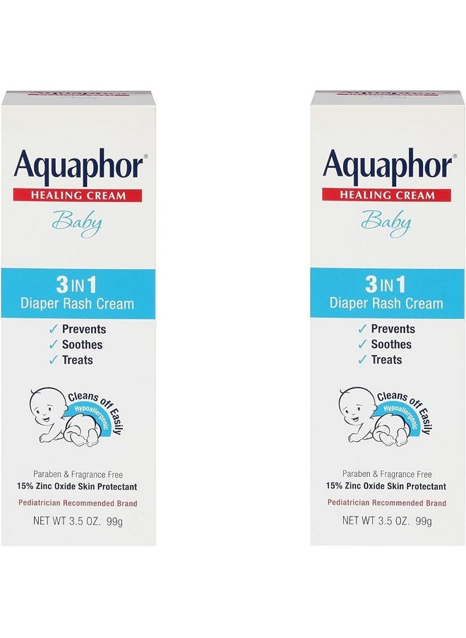 Aquaphor Baby Diaper Rash Cream, 3.5 Ounce (2 Pack)