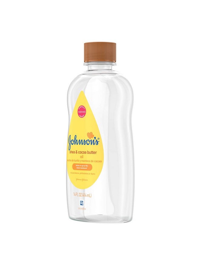 Johnson's Baby Oil, Mineral Oil Enriched With Shea & Cocoa Butter to Prevent Moisture Loss, Hypoallergenic, 14 fl. oz