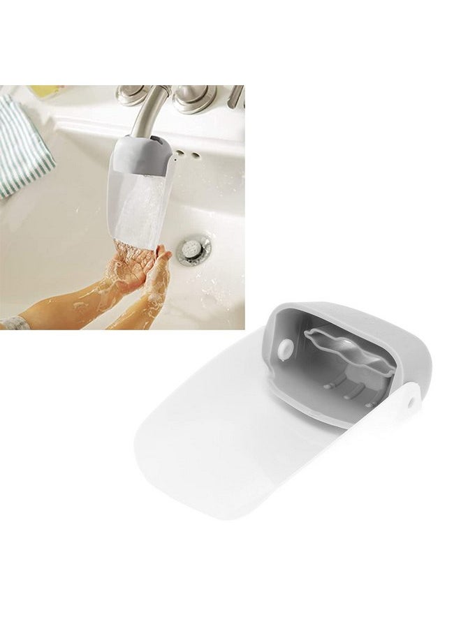 Faucet Extender Water Nozzle Extension Hand Washing Bathroom Sink Children Accessories Portable Silicone Plastic (Grey)