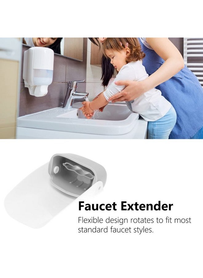 Faucet Extender Water Nozzle Extension Hand Washing Bathroom Sink Children Accessories Portable Silicone Plastic (Grey)