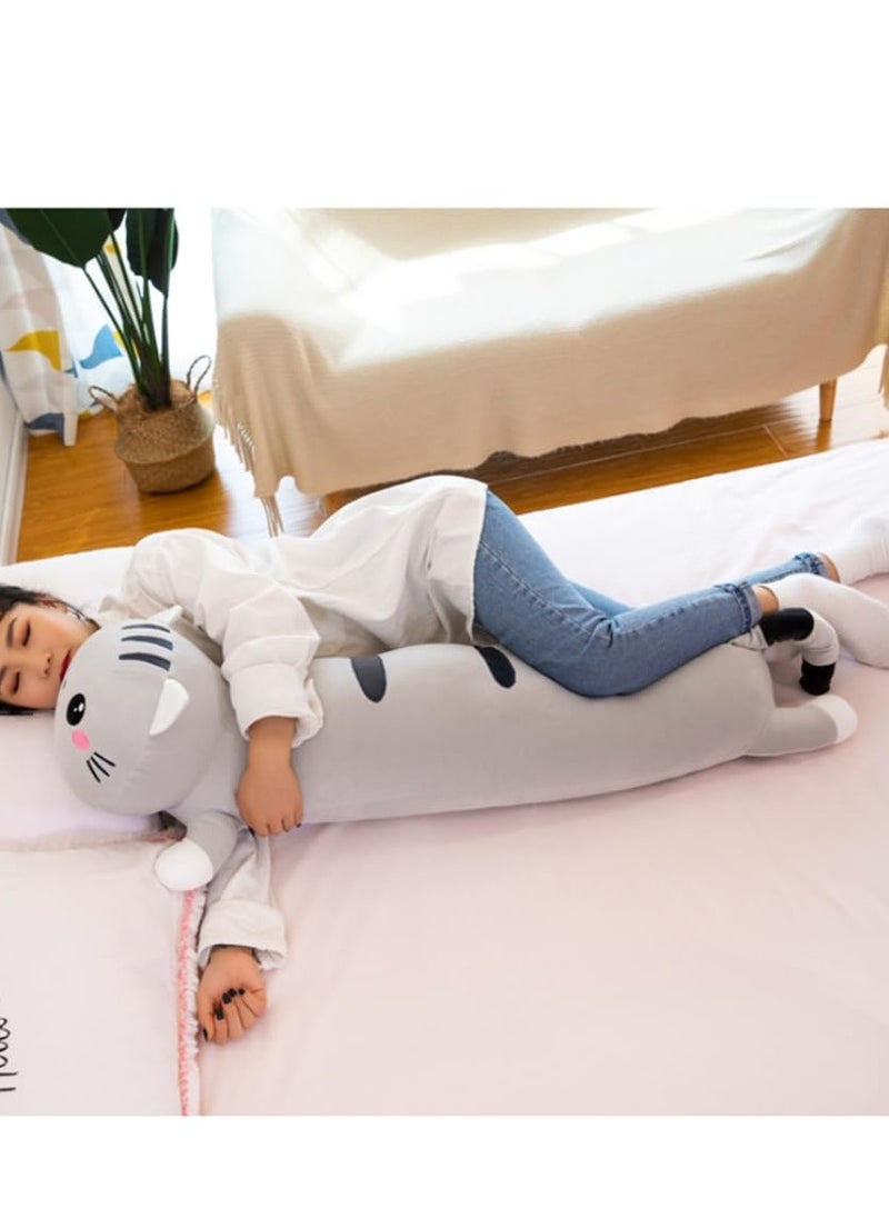 Long Cat Plush Pillow Cute Cat Plush Long Body Pillow Soft Cat Animal Body Pillow Kitten Plush Throw Pillow for Girlfriend