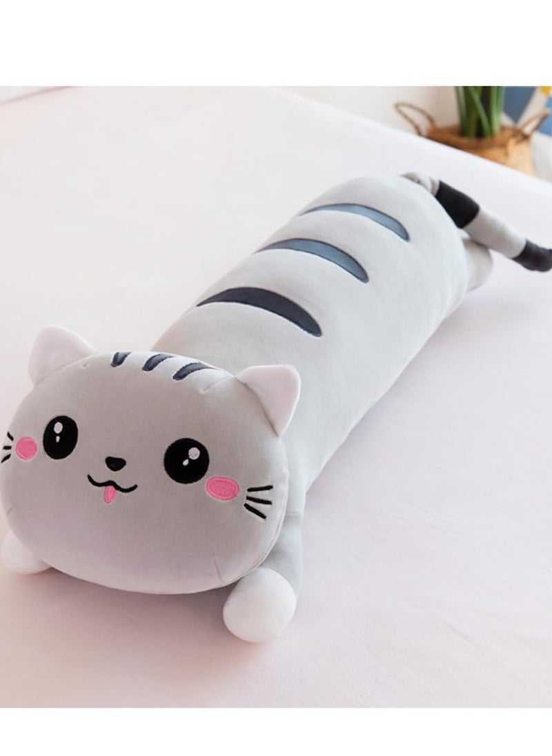 Long Cat Plush Pillow Cute Cat Plush Long Body Pillow Soft Cat Animal Body Pillow Kitten Plush Throw Pillow for Girlfriend