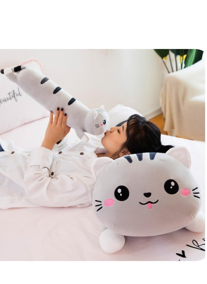 Long Cat Plush Pillow Cute Cat Plush Long Body Pillow Soft Cat Animal Body Pillow Kitten Plush Throw Pillow for Girlfriend