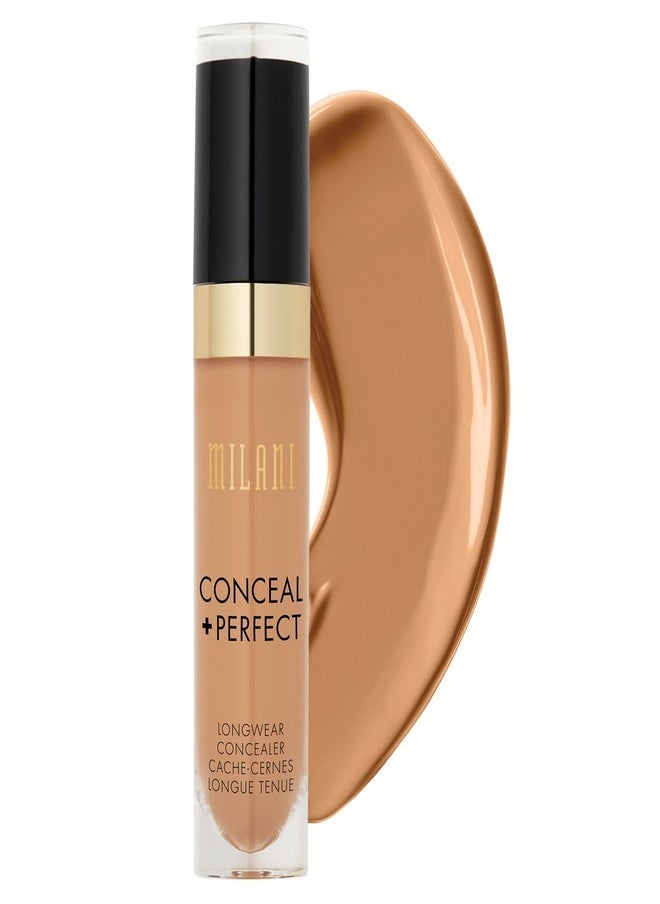 Milani Conceal + Perfect Longwear Concealer in 145 Warm Beig – Full Coverage, Lightweight Formula, 16-Hour Wear, Hydrating and Crease-Proof for Flawless Skin, 0.17 fl oz