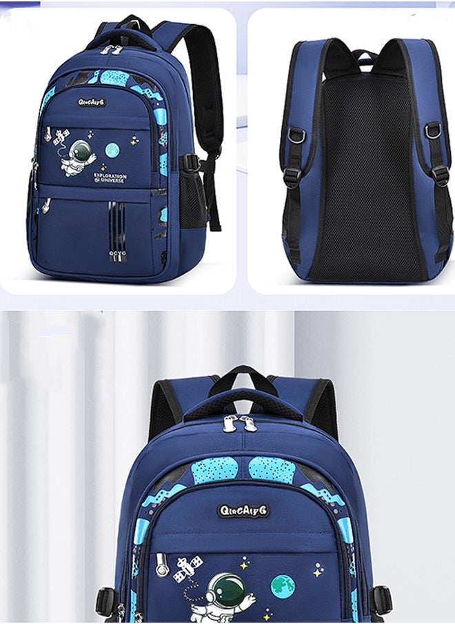 School Bag for Boys, Space Backpack for Boys Kids Elementary School Bags Middle Primary School Book Bag Lightweight School Bag for Students (Blue)