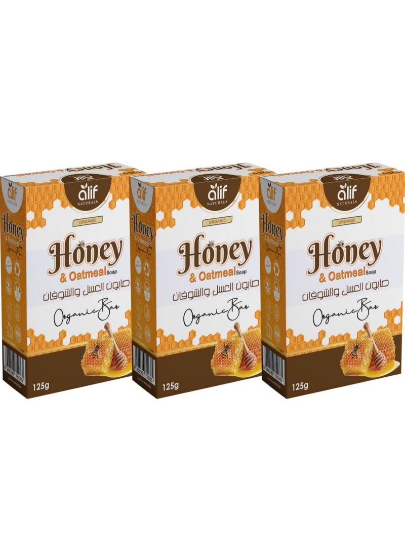 Honey and Oatmeal Handmade Soap | Made with Organic Ingredients | Nourishing Blend, Gentle Exfoliation, Moisture-Rich, and Soothing | 125g |