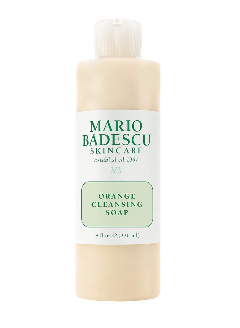 Mario Badescu Orange Cleansing Soap - Cream Face Cleanser and Exfoliator Enriched with AHA - Oil Free Face Wash for Combination or Dry Skin - Mild Exfoliant with Non-Drying Formula