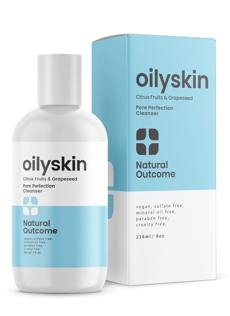 Oily Skin Cleanser | Oil Control Daily Face Wash | Pore Hydrating Non-Greasy Cleansing Gel with Purifying Citrus Extracts for Oily Skin Types | Sulfate & Cruelty Free | 8 oz