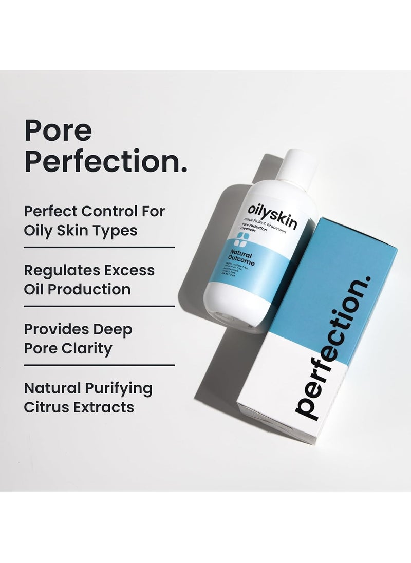 Oily Skin Cleanser | Oil Control Daily Face Wash | Pore Hydrating Non-Greasy Cleansing Gel with Purifying Citrus Extracts for Oily Skin Types | Sulfate & Cruelty Free | 8 oz