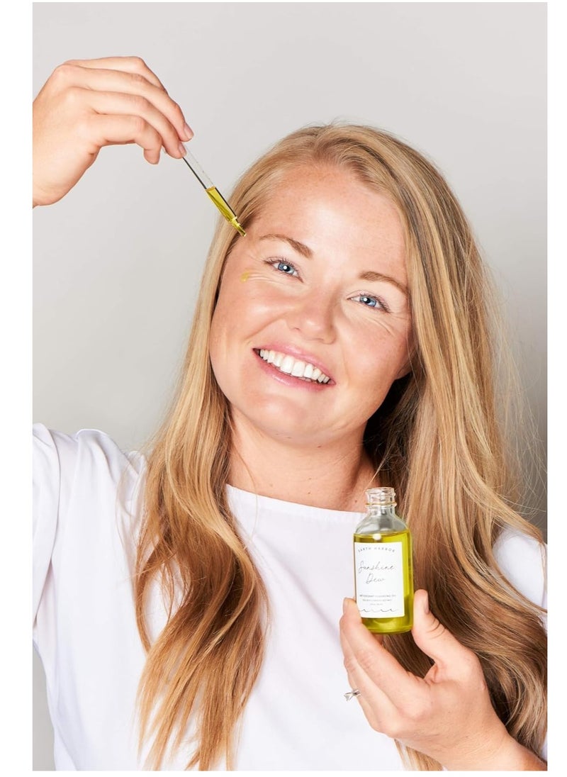 Earth Harbor | SUNSHINE DEW Cleansing Oil - Deep Cleanse & Makeup Remover | Papaya Enzymes and Sea Kelp | 2 fl oz