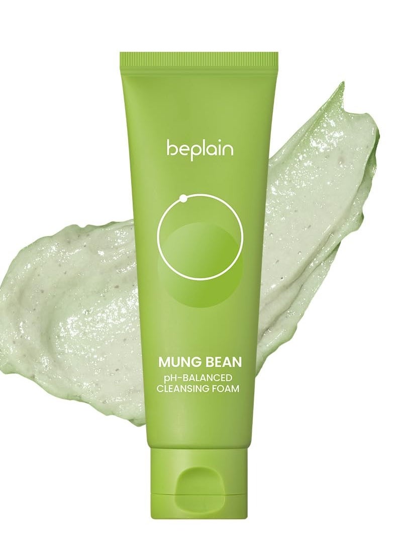 beplain Mung Bean pH-Balanced Cleansing Foam (5.4fl.oz) | Scent-free Cleanser | Gentle & Moisturizing Face Wash for All Skin Types | Makeup Remover | Korean Skin Care| Non-comedogenic tested
