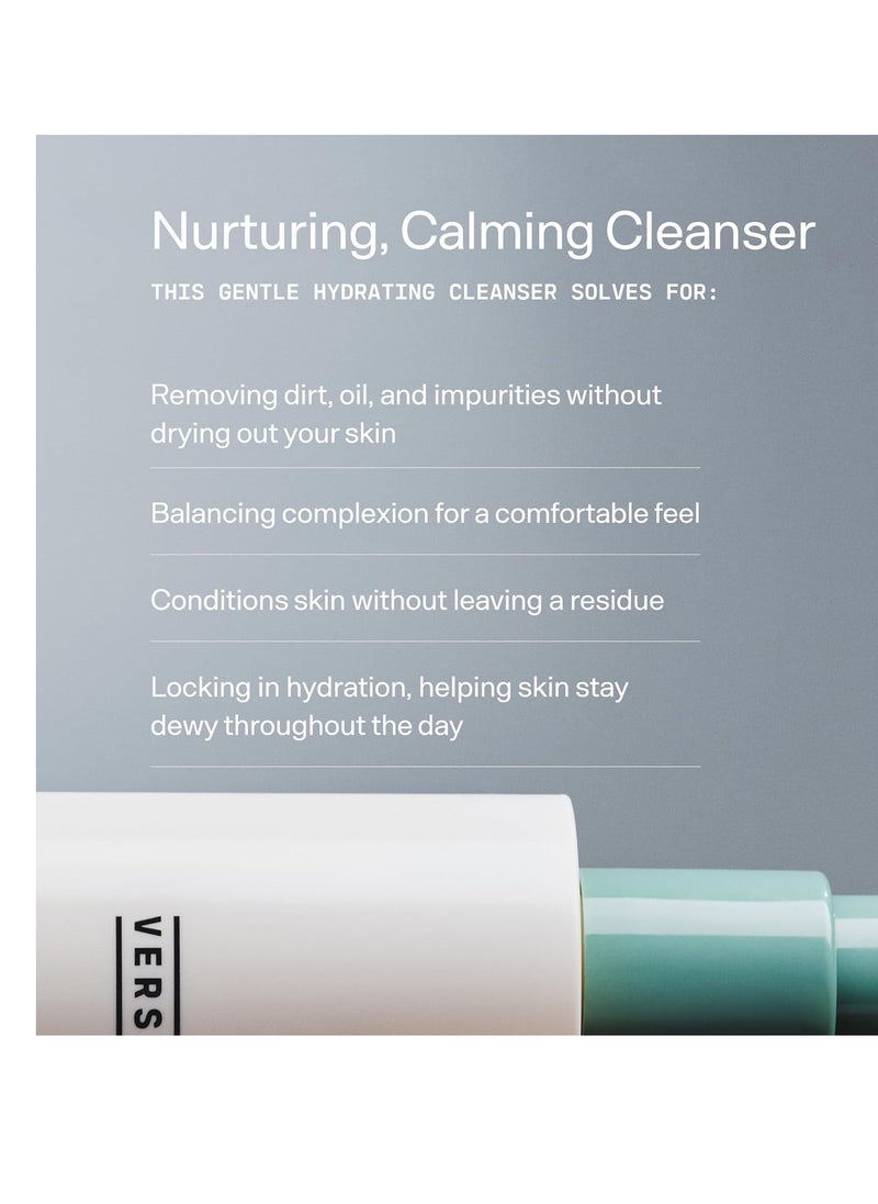Versed Gentle Hydrating Facial Cleanser - Cream Face Cleanser with Hyaluronic Acid & Aloe Leaf Juice - Fragrance-Free Face Cleanser for Dry Skin