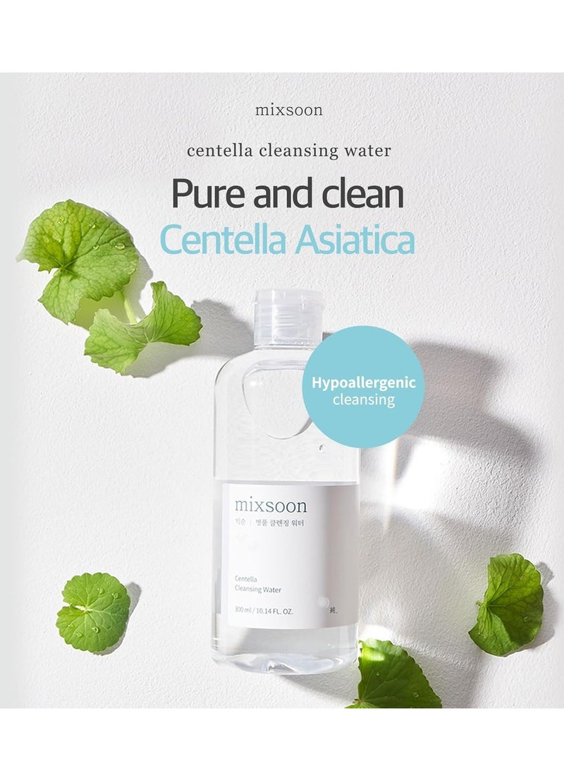 mixsoon Centella Cleansing Water 10.14 fl oz / 300ml,Face Cleanser for Sensitive Skin,Centella Asiatica, Aloe Vera