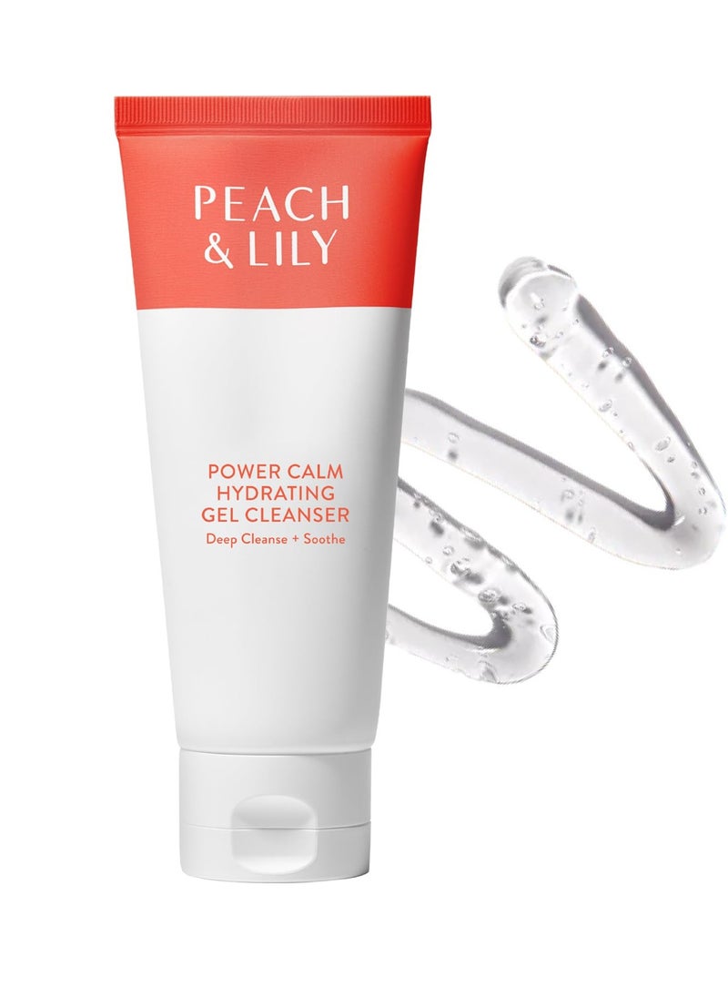 Peach & Lily - Power Calm Hydrating Gel Cleanser - Korean Skincare Face Wash - Dry, Normal, & Oily Skin - Vegan, Gluten Free, Fragrance Free, Never Tested on Animals - Travel Size - 100 ML, 3.38 FL OZ