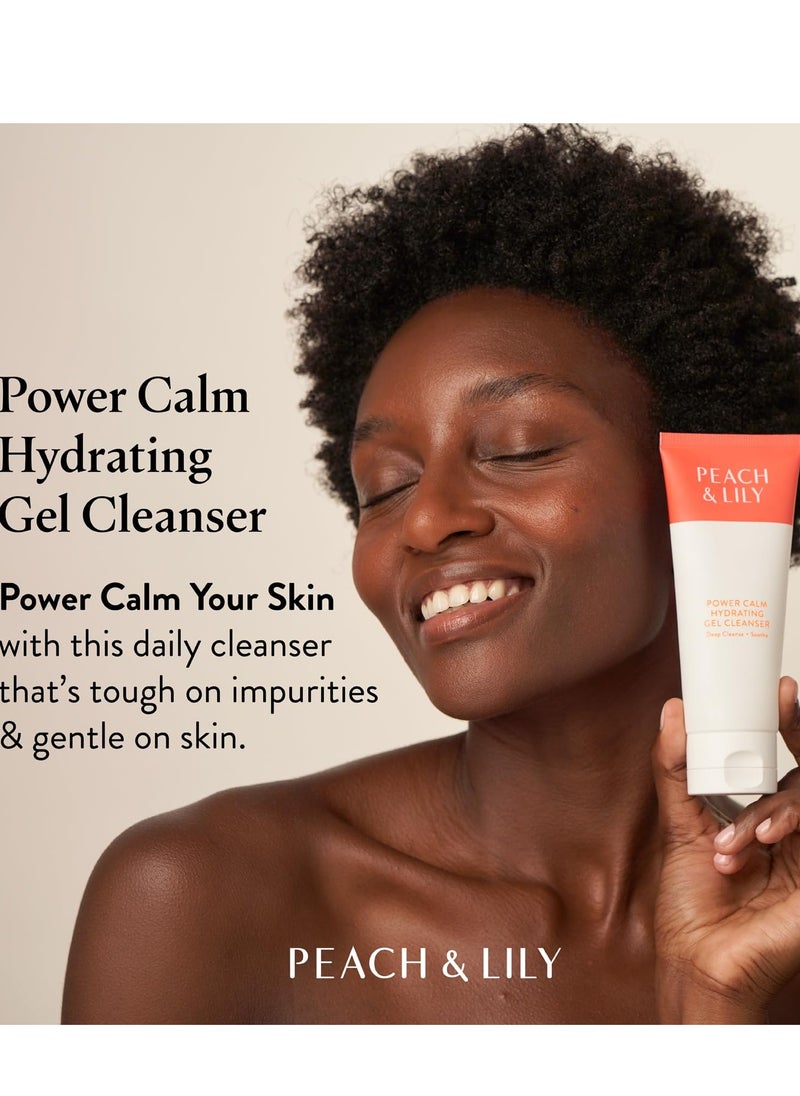 Peach & Lily - Power Calm Hydrating Gel Cleanser - Korean Skincare Face Wash - Dry, Normal, & Oily Skin - Vegan, Gluten Free, Fragrance Free, Never Tested on Animals - Travel Size - 100 ML, 3.38 FL OZ