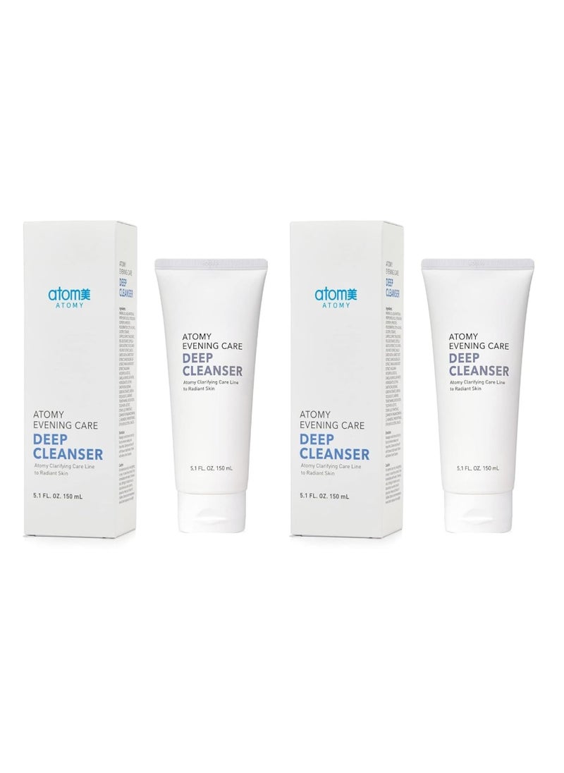 ATOMY Evening Care Deep Cleanser - 150ml x 2 pack, Facial Foam, Face Wash