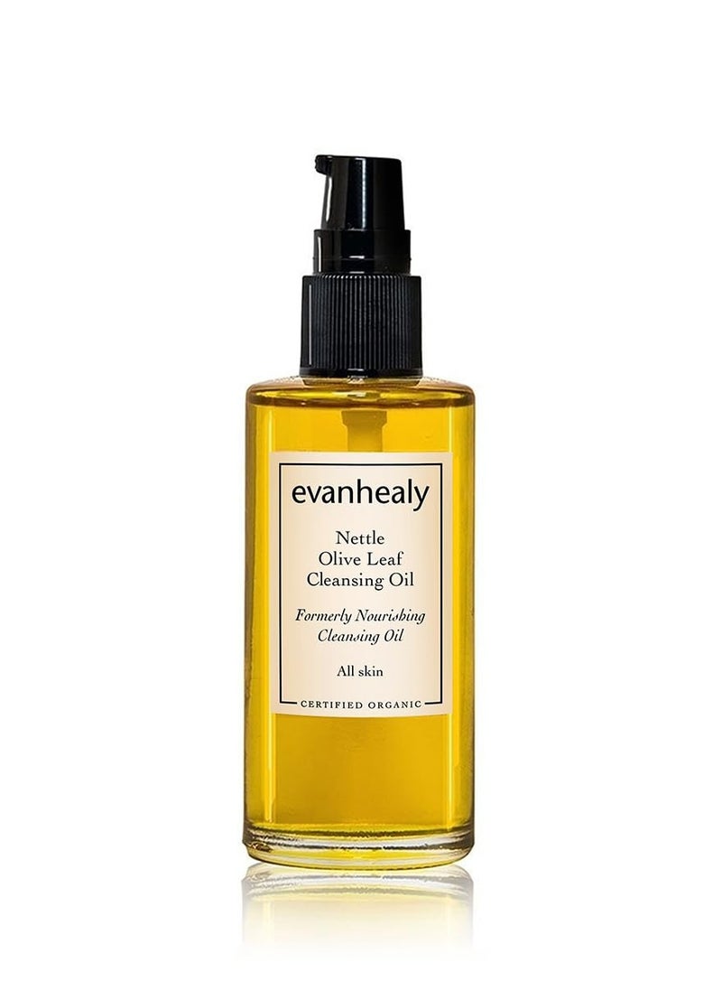 evanhealy Nettle Olive Leaf Cleansing Oil | Organic Facial Oil Cleanser for Makeup, Cosmetics, Sunscreen | Gentle Esssential Oil Free Cleanser for Sensitive, Congested Skin