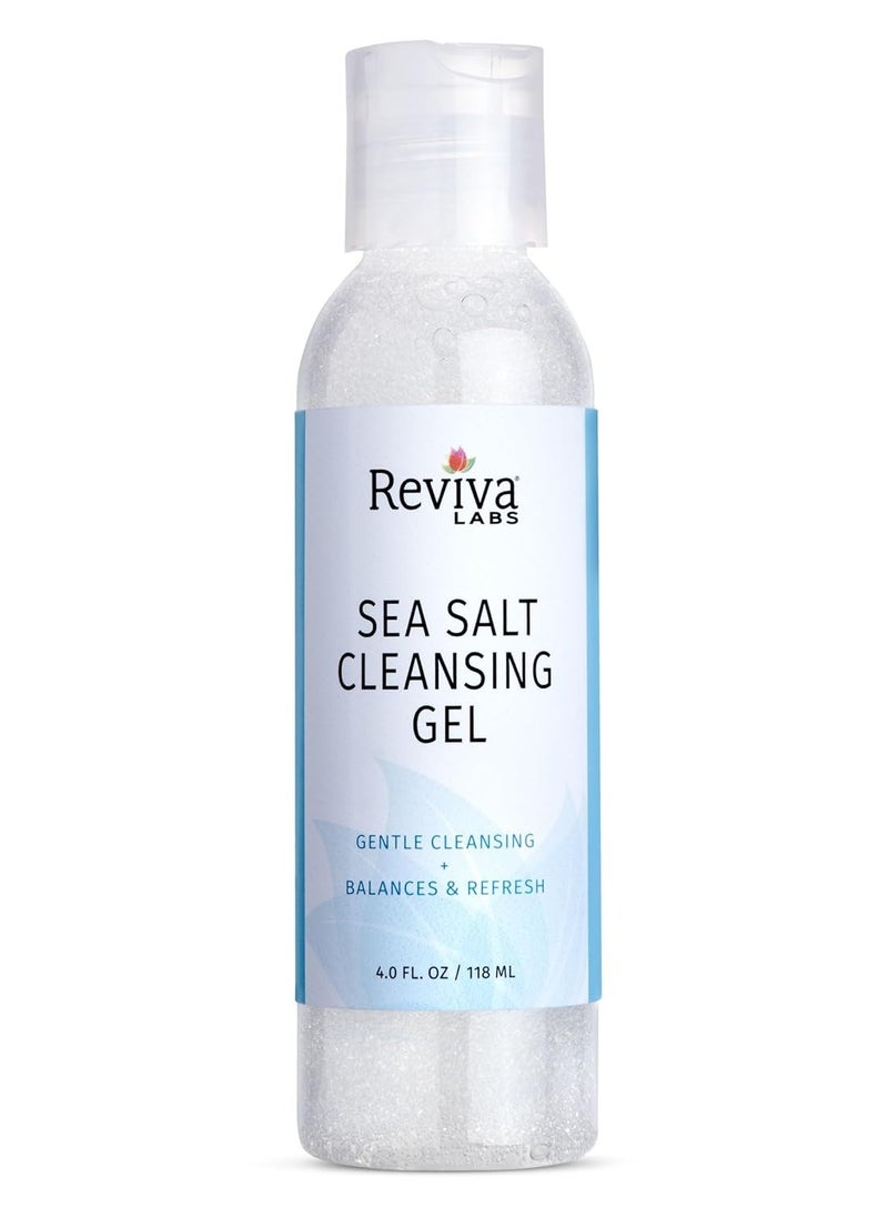 Reviva Labs Sea Salt Face Wash 4 fl oz – Gentle Facial Cleanser with Mineral-Rich Sea Salt for Balanced, Hydrated, & Refreshed Skin – Cleansing Gel for All Skin Types, Including Sensitive Skin