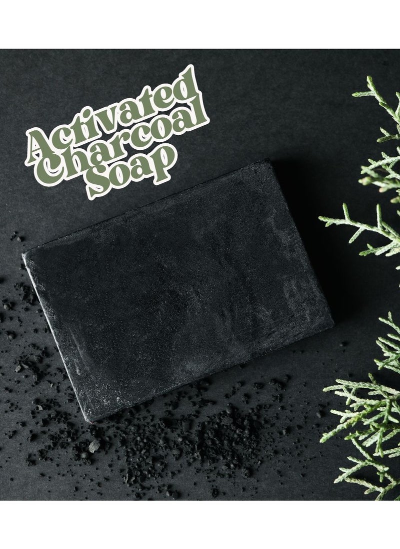 Activated Charcoal Organic and Handmade Soap for Face and Body Cleanser  | 125g | Pack of 3