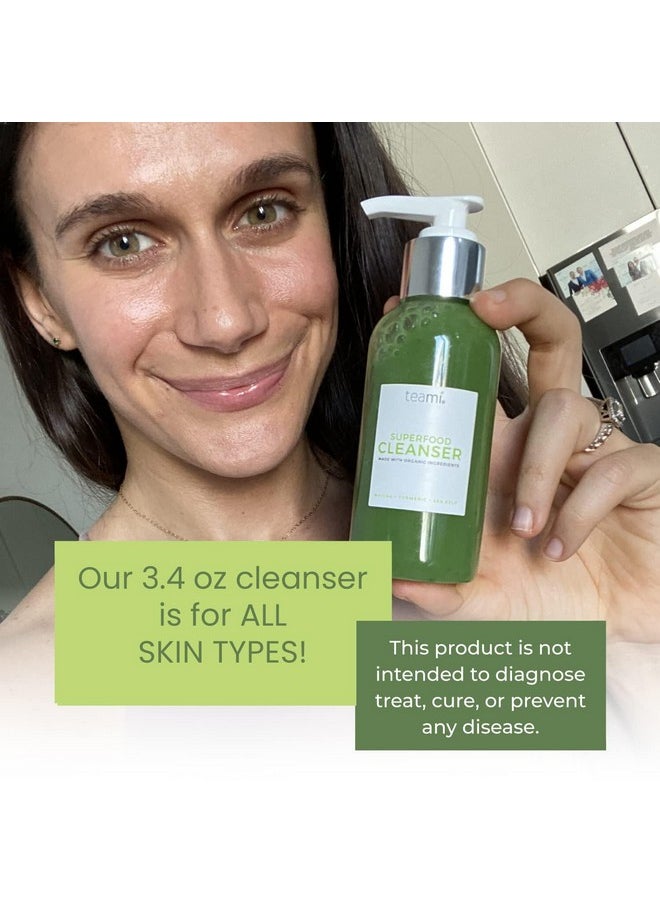 Facial Cleanser With Salicylic Acid, Aloe, Matcha & Sea Kelp - Gentle Organic Acne Face Wash For Makeup Removal - Our Best Hydrating Facial Skin Care For Women Of All Skin Types (Mini 3Oz)