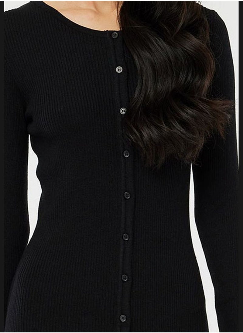 Long Sleeve Knitted Cardigan Dress