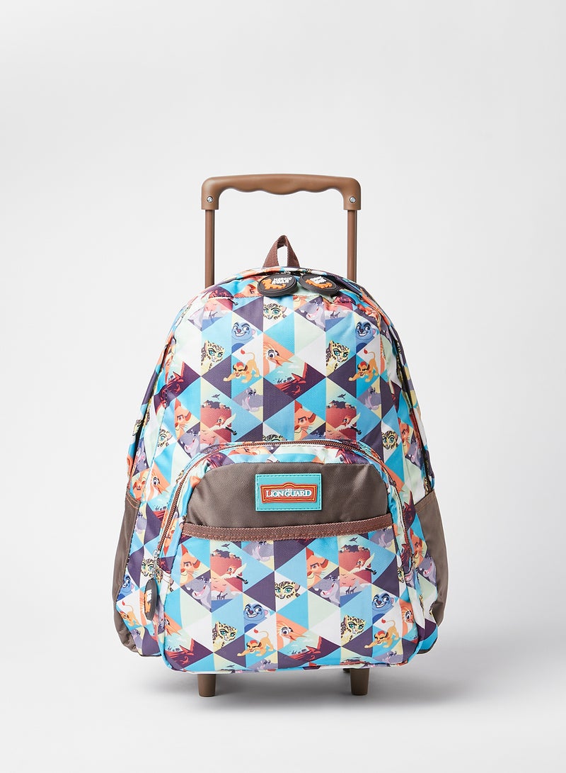 Printed Kids Trolley Backpack 13 Inches Multicolour