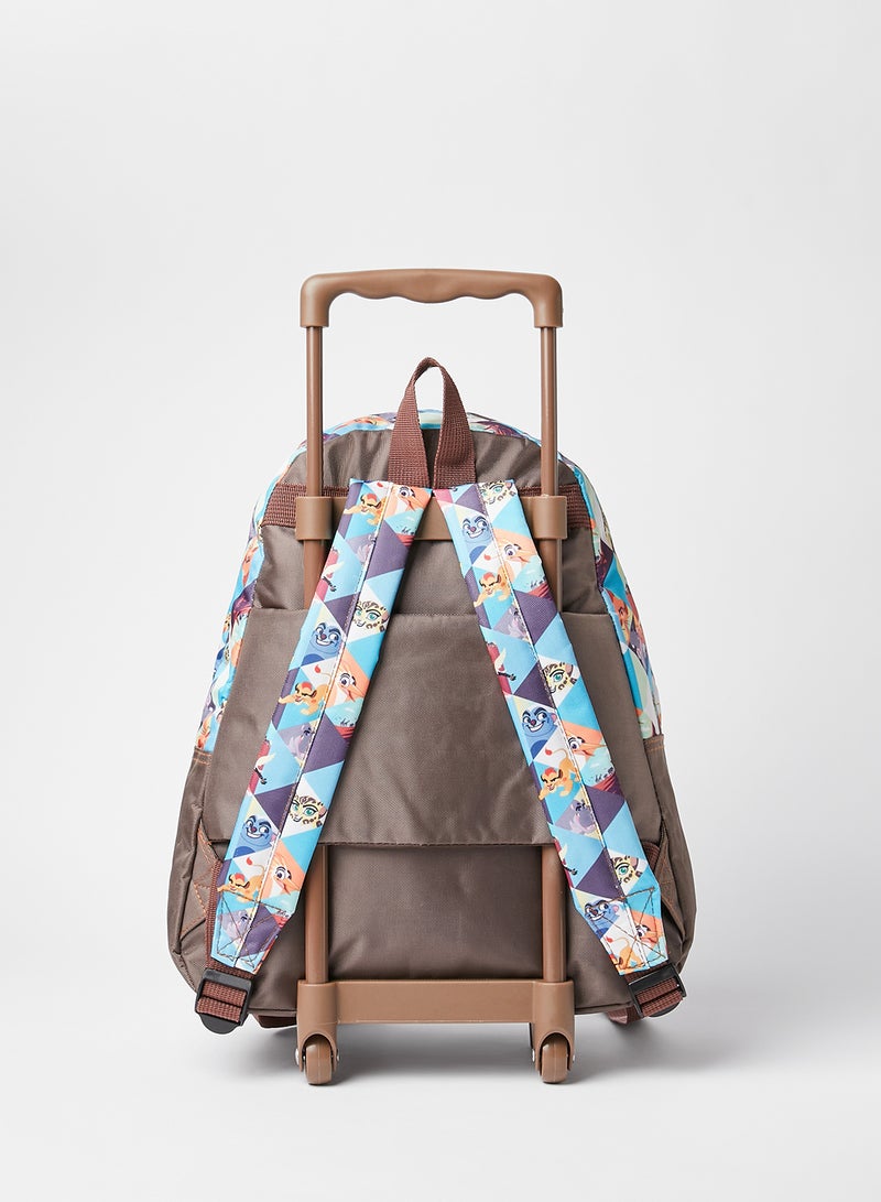 Printed Kids Trolley Backpack 13 Inches Multicolour