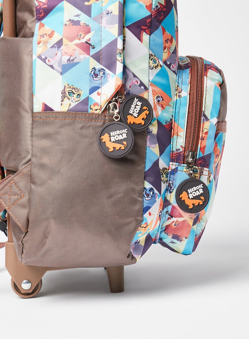 Printed Kids Trolley Backpack 13 Inches Multicolour