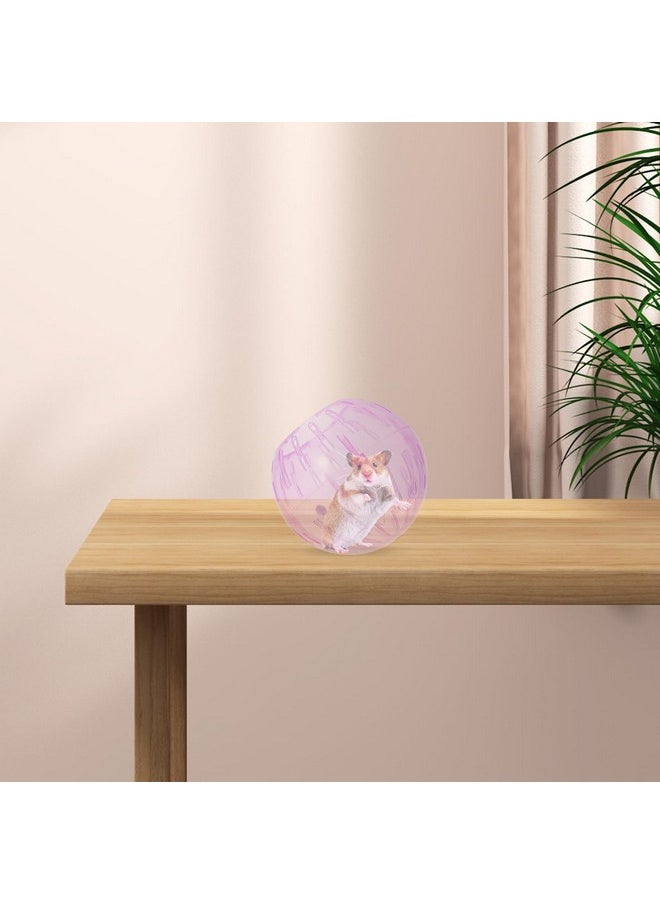 Hamster Exercise Ball, 4 Inch Hamster Running Ball Transparent Plastic Hamster Ball Wheel Guinea Pig Sports Ball For Dwarf Hamsters Small Pets Supply Pink