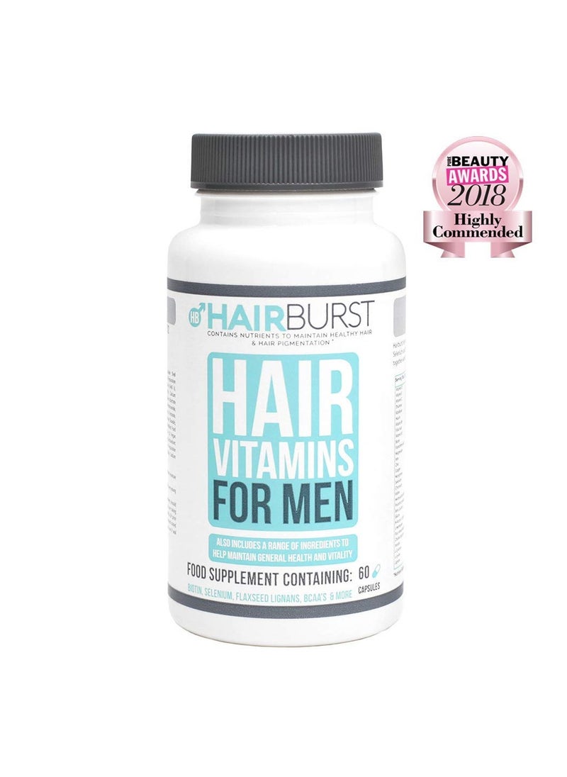 Hair Vitamins for Men — Helps to Prevent Hair Loss - Mens Multivitamins Containing 30 Vitamins and Minerals Including Biotin