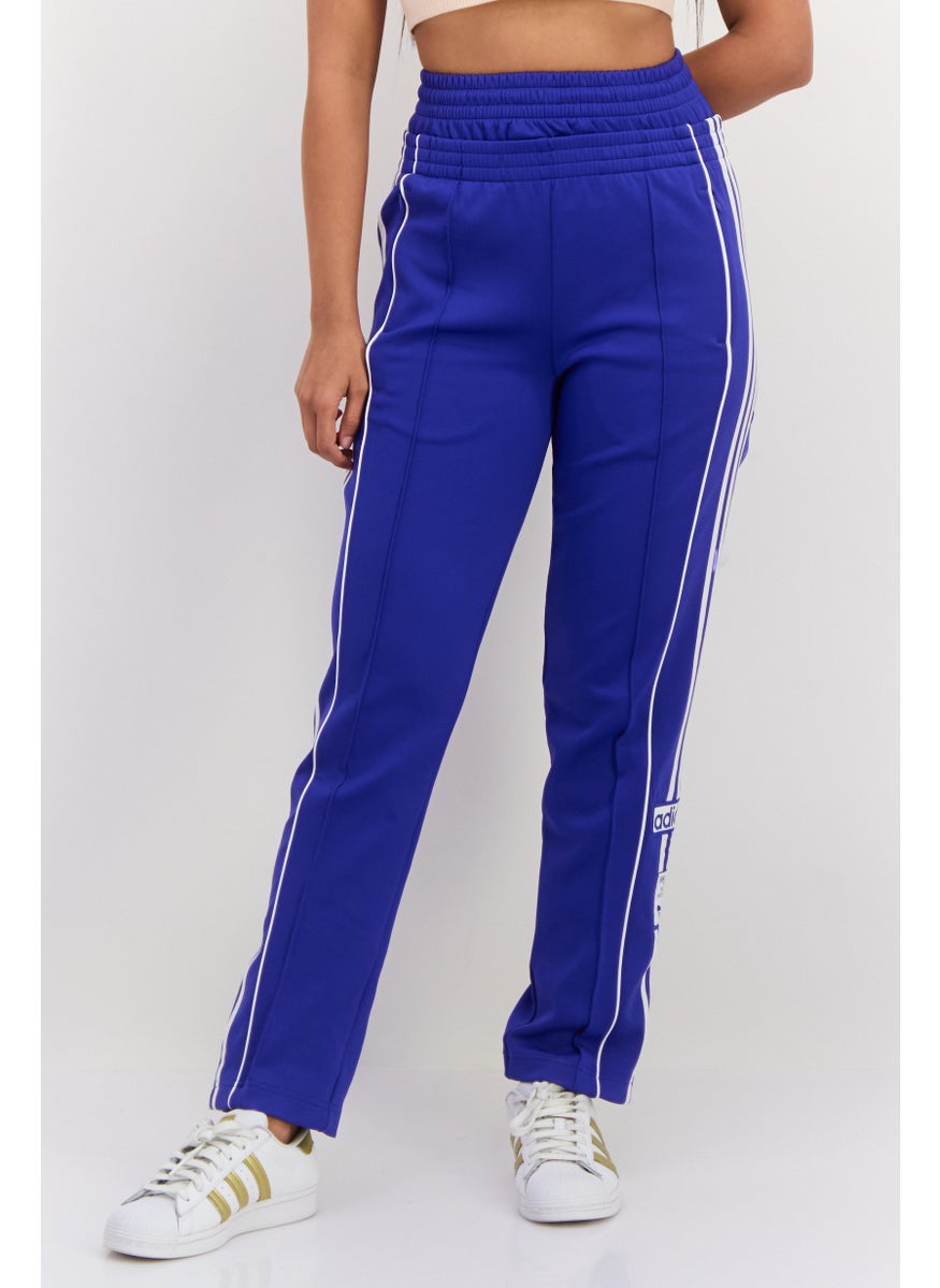 Women Loose Fit Stripe Outdoors Sweatpants, Blue