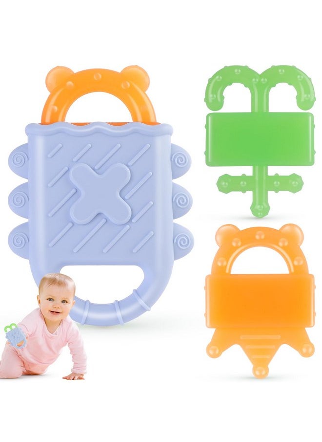 NPET 3-in-ONE Teethers for Babies 3-6 Months, Convertible Teething Relief Toys for Infant Toddlers 6-12 Months Food Grade Silicone Soft Teething Toys Freezable Teething Relief Gel Favors for Babies