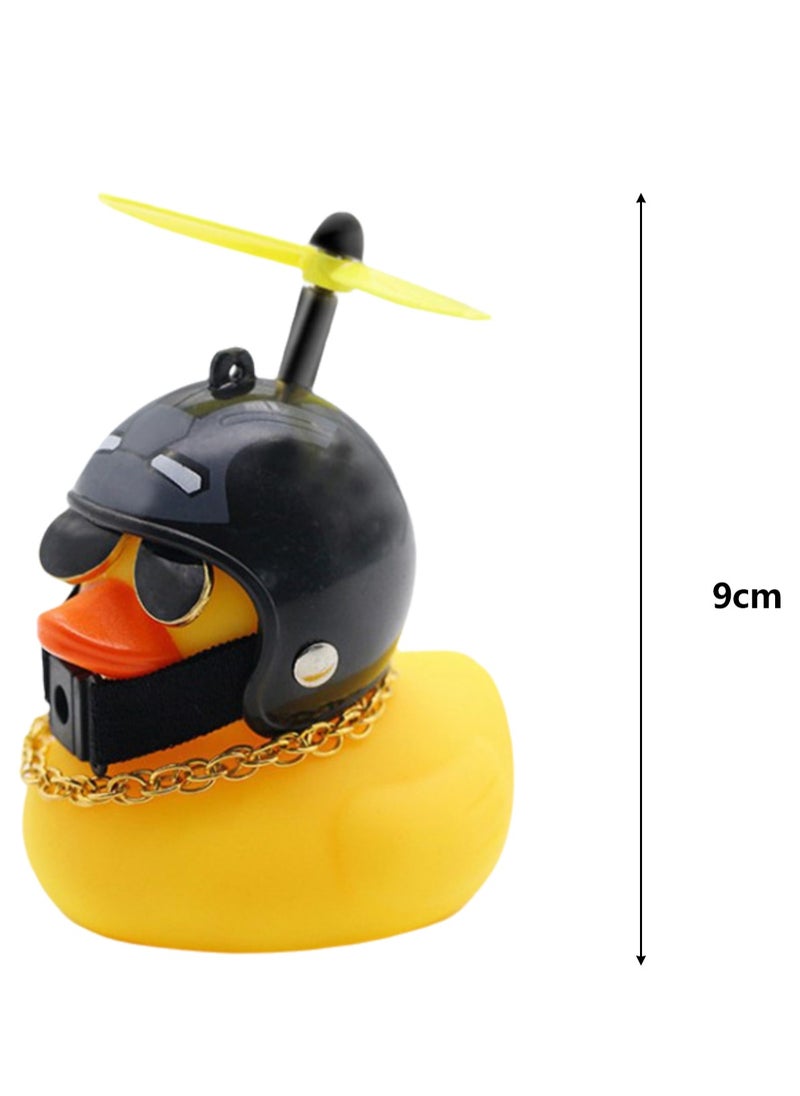 Children's Bicycle Little Yellow Duck Squeeze Horn Suitable For Toddlers, Children, Adults, Riding Lights, Rubber Duck Helmet Toys(black steel hero helmet)