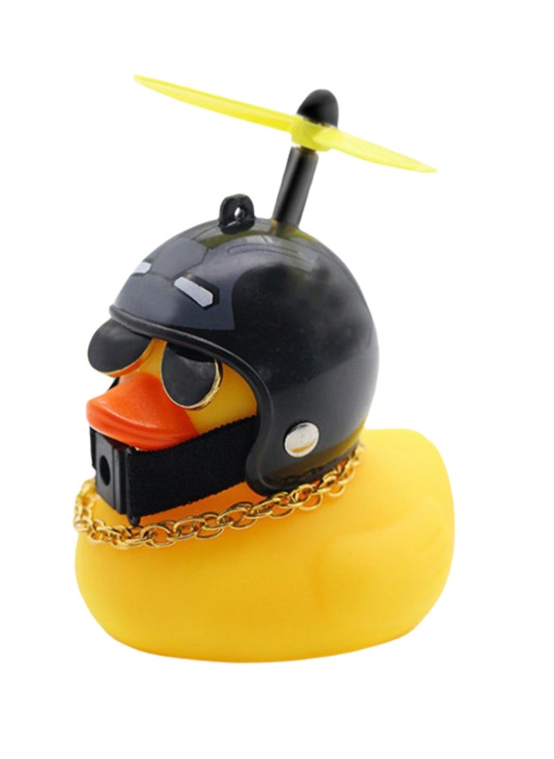 Children's Bicycle Little Yellow Duck Squeeze Horn Suitable For Toddlers, Children, Adults, Riding Lights, Rubber Duck Helmet Toys(black steel hero helmet)