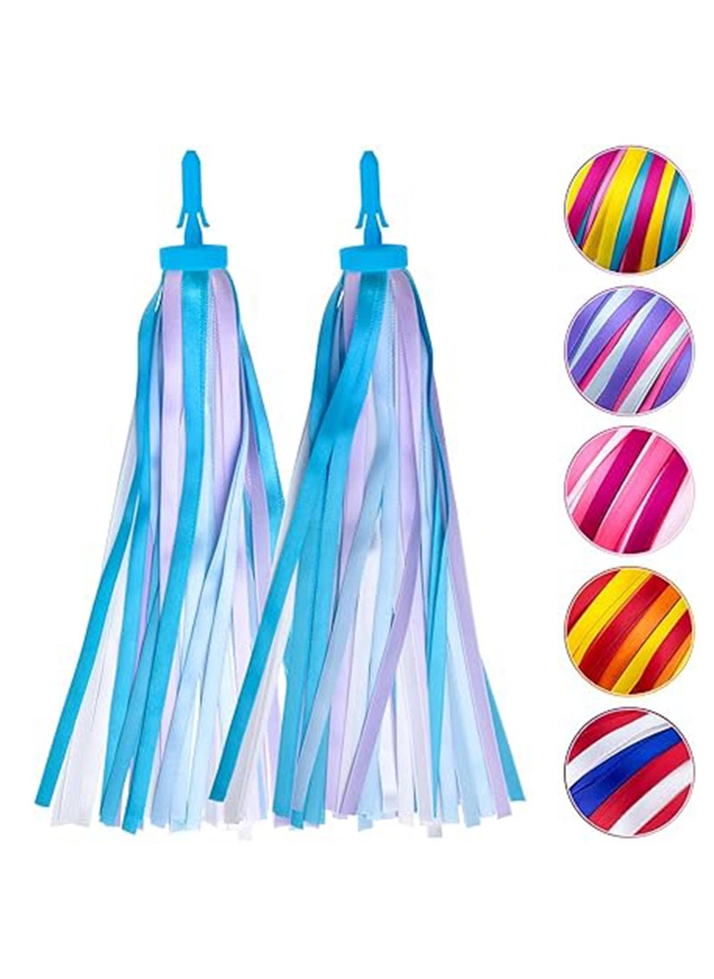 (Blue) Bicycle Streamers Children Bicycle Tassels 1 Pair, Children's Bicycle Accessories Scooter Bicycle Tricycle Handlebar Streamers Handlebar Accessories Suitable for Girls and Boys