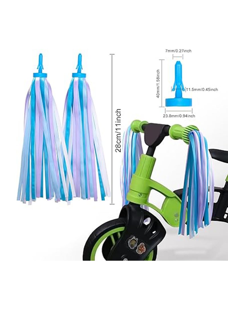 (Blue) Bicycle Streamers Children Bicycle Tassels 1 Pair, Children's Bicycle Accessories Scooter Bicycle Tricycle Handlebar Streamers Handlebar Accessories Suitable for Girls and Boys