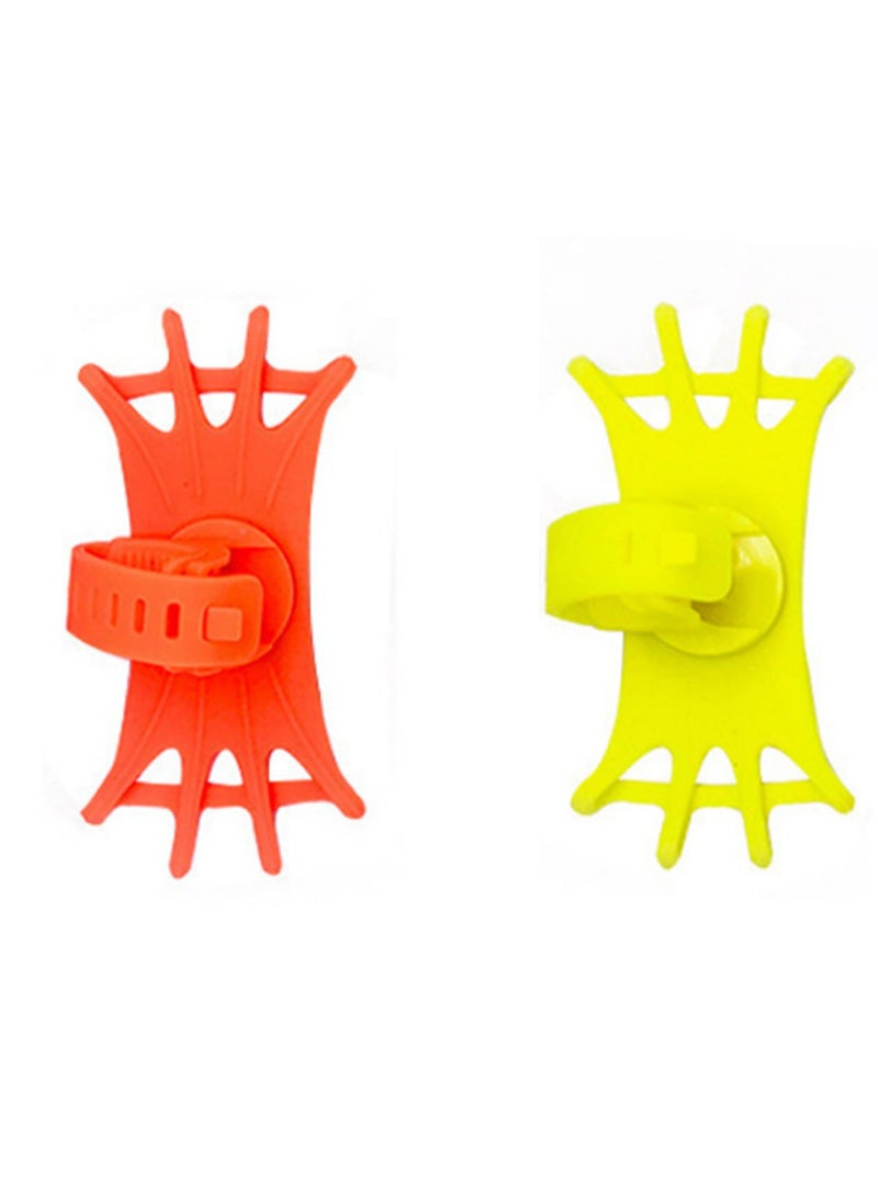 2pcs Orange Yellow Bicycle And Motorcycle Phone Holder Bicycle Phone Holder Handlebar Clamp