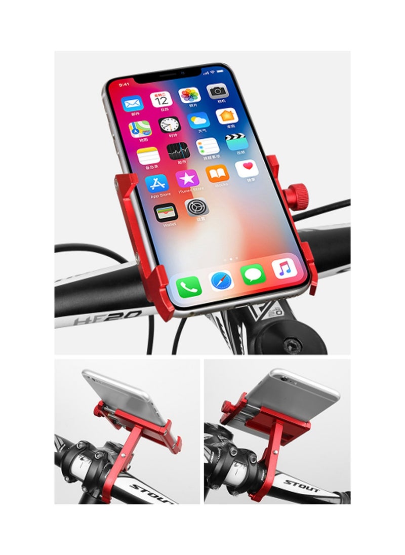 Red Bicycle And Motorcycle Phone Holder Bicycle Phone Holder Handlebar Clamp